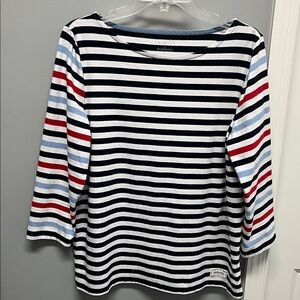 Talbots 3/4 Sleeve Striped Top